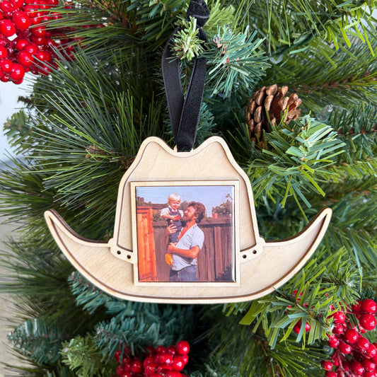 Cowboy Hat Ornament w/ Removable Custom Magnet